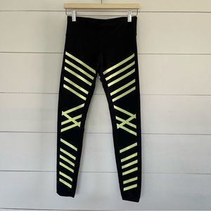 Alo Yoga Striped Black Glow in the Dark Leggings